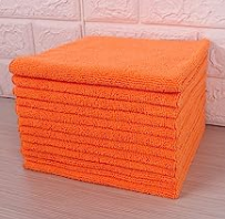 Tricol Clean Professional Commercial Grade Microfiber Cleaning Cloth 300GSM,Orange
