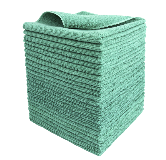 Tricol Clean Professional Commercial Grade Microfiber Cleaning Cloth 300GSM, Green
